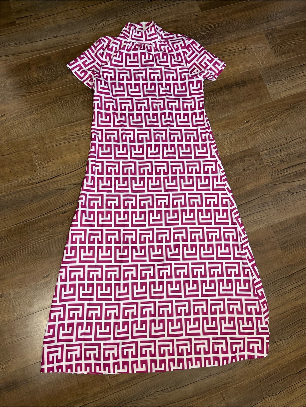 Women's Pink Geometric Maxi Dress